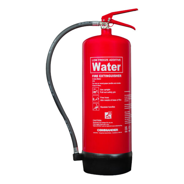 Commander Edge 9ltr Water Pre-Filled Low Freeze Additive Fire Extinguisher