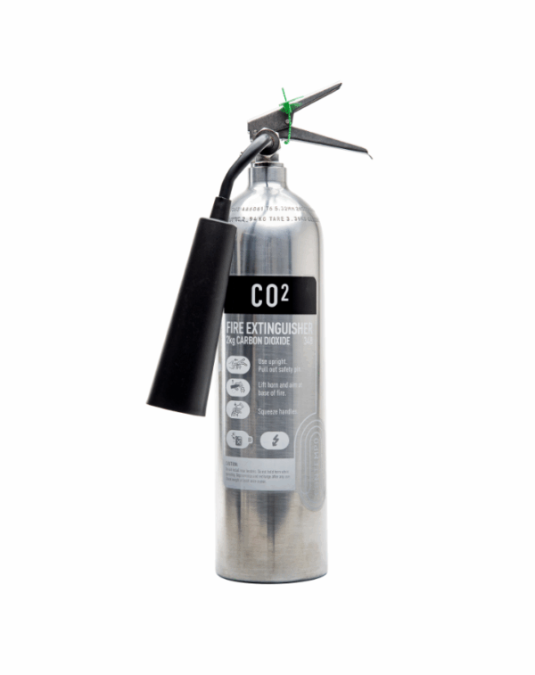 COMMANDER 2kg CO2 Stainless Steel Fire Extinguisher