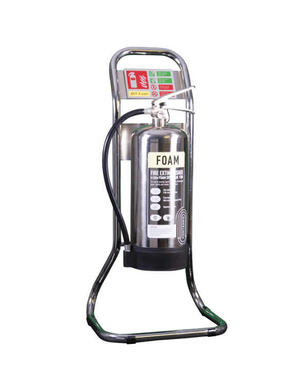 Single Tubular Chrome Fire Extinguisher Stand